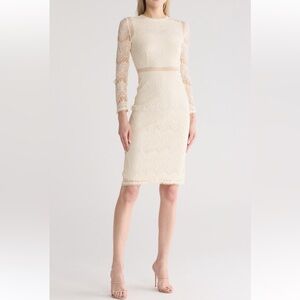 Love By Design Cream Lace Long Sleeve Dress NWT